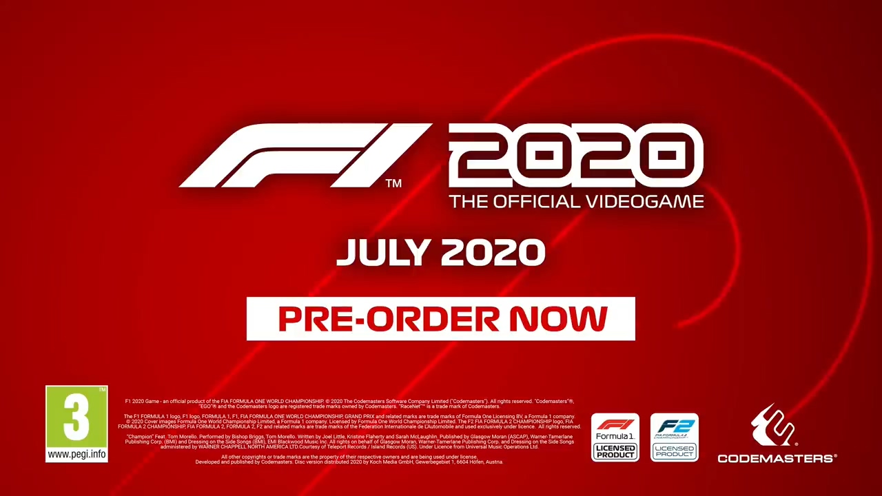 《F12020》首支预告片公开7月10日发售