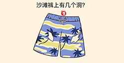 全民烧脑3第23关攻略  沙滩裤上有几个洞