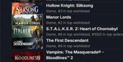 《黑神话：悟空》超越《空洞骑士：丝之歌》成Steam关注榜第一