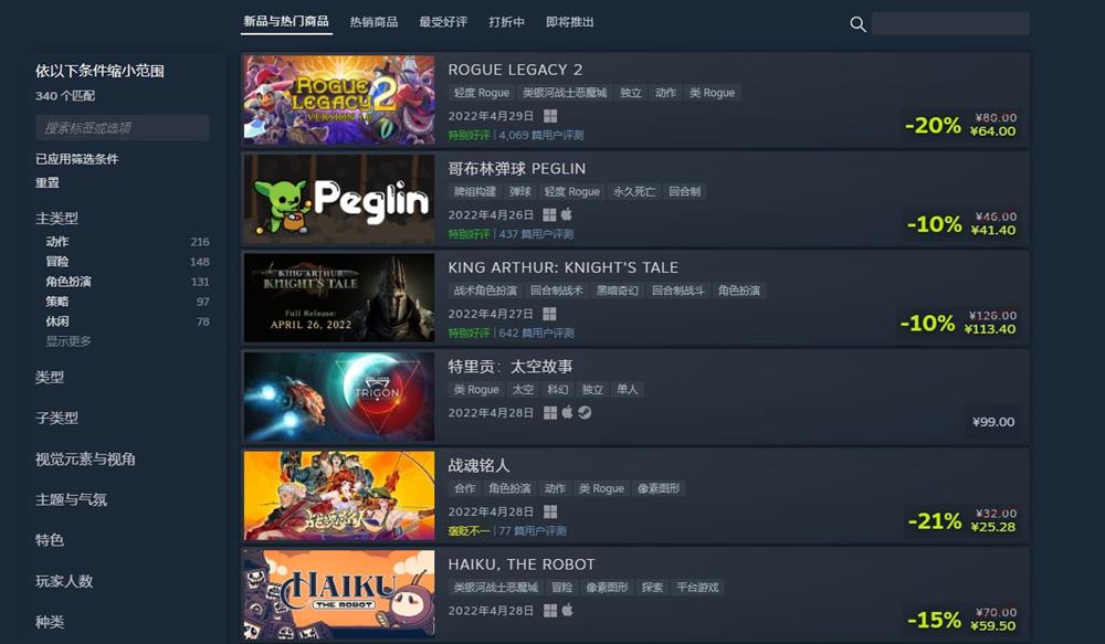 Steam“屡败屡战游戏节”将于5月2日上线  类Rogue游戏折扣优惠