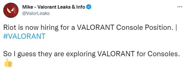 《Valorant》或将登陆主机平台  拳头招聘主机游戏设计师