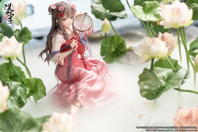 潮趣：插画师Anmi 汉服少女 映水芙蓉 1/7手办  又是我最喜欢的裸足
