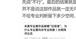 央美毕业展作品被吐槽废纸壳 专家：专业人士向外行网民致歉可笑