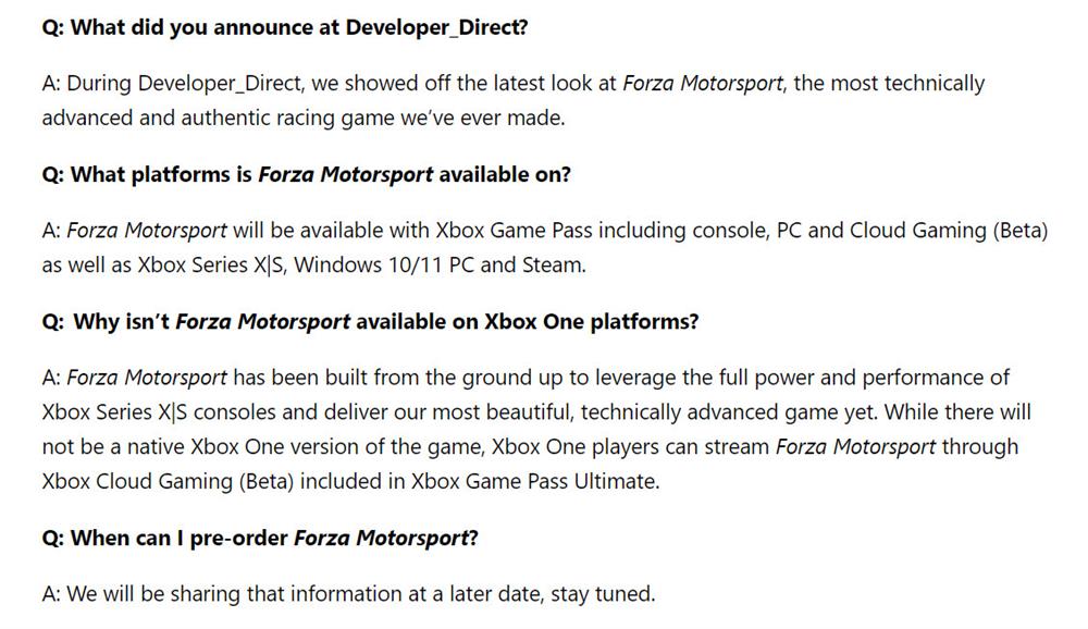 《极限竞速》新作Xbox One版为云版本 而非原生
