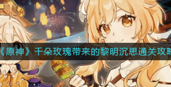 原神千朵玫瑰带来的黎明沉思怎么过  千朵玫瑰带来的黎明沉思通关攻略
