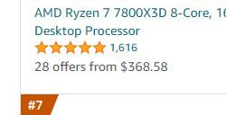 亚马逊十大畅销CPU出炉AMD占了9席、性价比优势明显