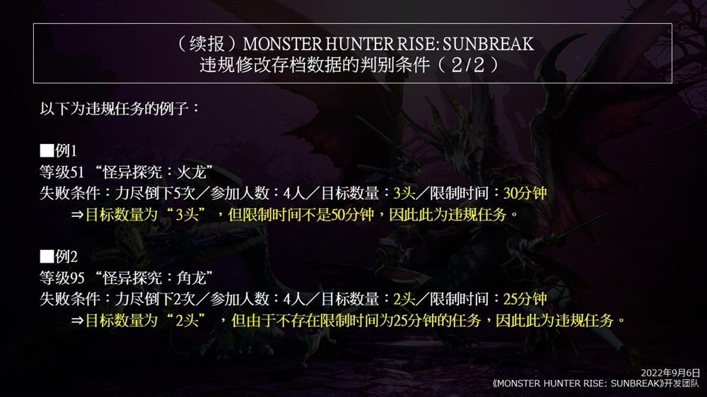《怪物猎人崛起：曙光》发布违规修改任务判别条件 官方建议玩家删除