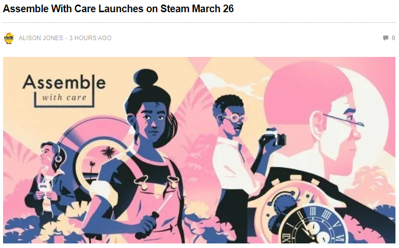 《纪念碑谷》开发商解谜新作《Assemble with Care》PC版3.26日发售