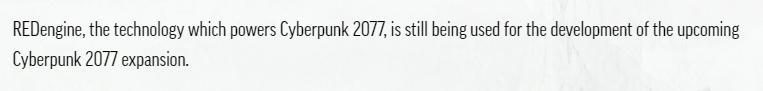 《赛博朋克2077》资料片仍在开发中 继续使用自家引擎REDengine