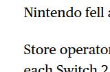 任天堂发表声明 否认Switch2批发价传闻