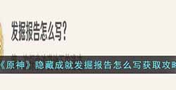 原神隐藏成就发掘报告怎么写怎么达成  隐藏成就发掘报告怎么写获取攻略
