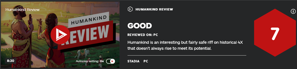 策略游戏《人类》IGN评7分 创意棒AI设计一般
