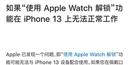 iPhone 13系列无法使用Apple Watch解锁怎么办  相关解决方法