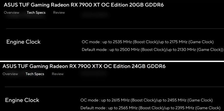 华硕 RX 7900 TUF Gaming 系列显卡频率公布5.jpg