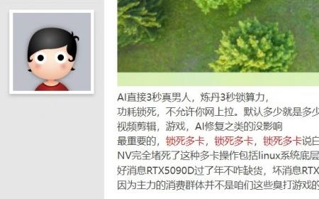 中国特供RTX 5090D新限制：禁止多卡互连 自动锁算力