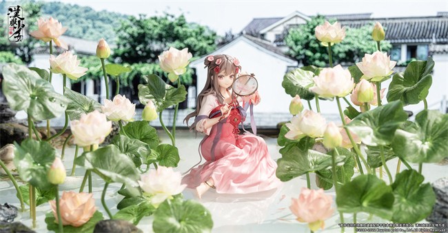 潮趣：插画师Anmi 汉服少女 映水芙蓉 1/7手办  又是我最喜欢的裸足
