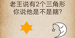 还有这种操作第55关攻略  老王说有2个三角形你说他是不是瞎