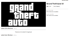 《GTA6》上线Metacritic站  显示登陆主机平台