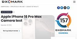 DXOMARK 公布 iPhone 16 Pro Max 相机评测  视频拍摄第一