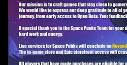 推出仅一年多 《星际朋克》服务器将于11月关闭