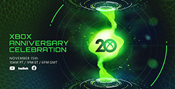 Xbox将举行20周年庆典直播 观看直播可得赠品