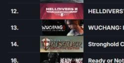 Steam新一周销量榜：《明末：渊虚之羽》竟排第四名！