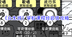众生游学校课程有什么用  学校课程经验值攻略