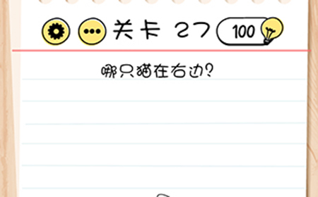 Brain Test谜题急转弯第27关攻略  哪只猫在右边