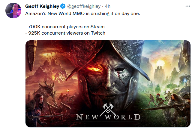 《新世界》Steam玩家数峰值70万 