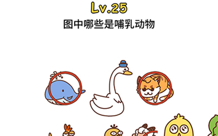 脑洞大大大第25关攻略  图中哪些是哺乳动物