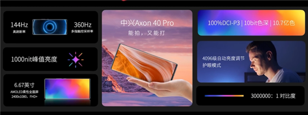 中兴首款一亿像素手机！中兴Axon 40 Pro发布：神U骁龙870加持