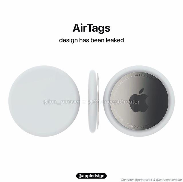 苹果追踪配件AirTags设计曝光圆形纽扣样式