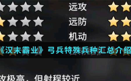 汉末霸业中弓兵特殊兵种有哪些  弓兵特殊兵种汇总介绍