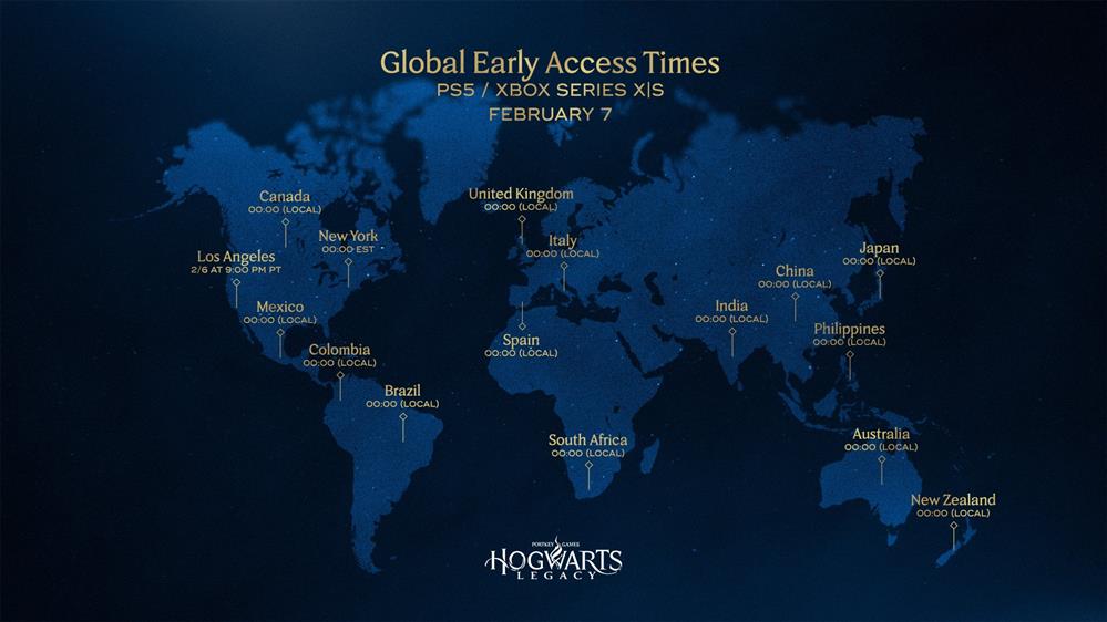 《霍格沃茨之遗》全球各地解锁时间公布 最早可于2月7日游玩