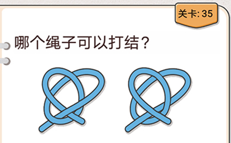 我不是猪头第35关攻略  哪个绳子可以打结